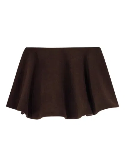 Ganni Flared Skirt In Brown
