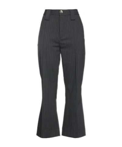 Ganni Flared Trousers In Black