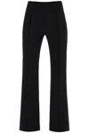 Ganni Flared Viscose Trousers For In Black (black)