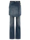 Ganni Dark Blue Heavy Washed Flared Skirt Jeans