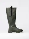 Ganni Khaki Recycled Rubber Country Boots In Grün