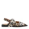 Ganni Leopard Print Slingback Ballets