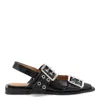 Ganni Buckle Ballerinas In Multi