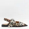Ganni Leopard Satin Feminine Buckle Ballerinas