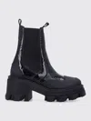 Ganni Cleated Heeled Mid Chelsea Boots In Black