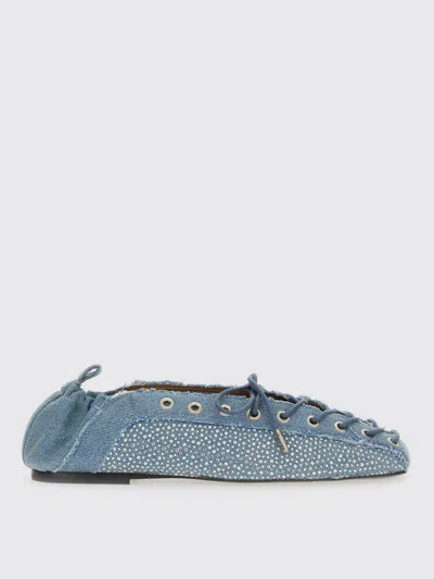 Ganni Flat Shoes  Woman Color Denim