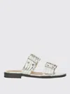 Ganni Sandal With Buckle In Metallic