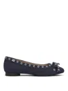 Ganni Blue Ballet Flats With Eyelet Details In Blue