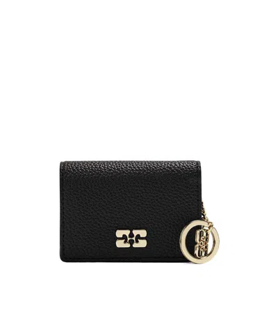 Ganni Flip Card Holder In Brown
