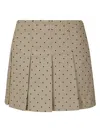 Ganni Brown Flock Check Suiting Mini Skirt