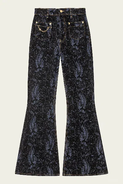 GANNI FLOCK DENIM GODDI IN INDIGO