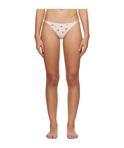 Ganni Floral Bikini Bottoms In Brown