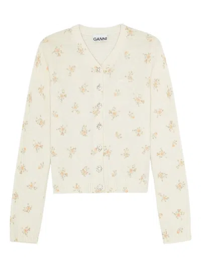 GANNI FLORAL CARDIGAN