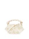 Ganni Floral-embroidered Tote Bag In White