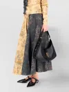 Ganni Floral Flared Ankle Length High Waist Skirt In Multi