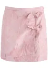Ganni Pink Textured Cloqué Mini Skirt In Pink