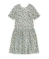 Ganni Floral Printed Organza Jacquard Open-back Midi Dress In Gray