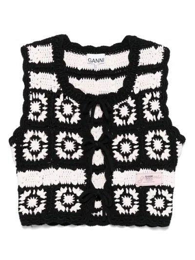 GANNI FLORAL-MOTIF TOP