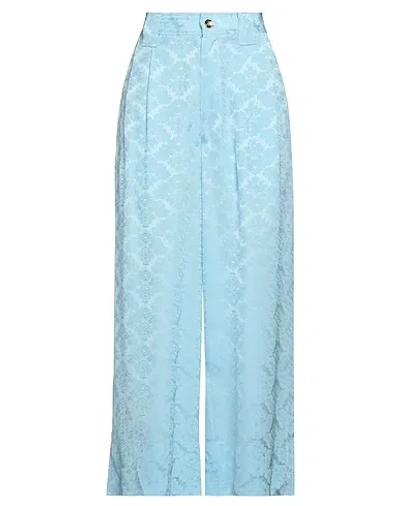 Ganni Floral Pattern Casual Pants In Blue