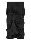 Ganni Floral-pattern Draped Mini Skirt In Black