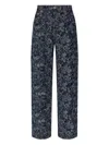 Ganni Floral-pattern Jeans In Blue