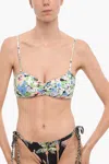 Ganni Floral Patterned Bandeau Bikini Top In Multi