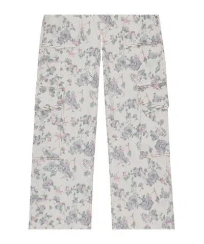Ganni Floral Print Angi Jeans In White