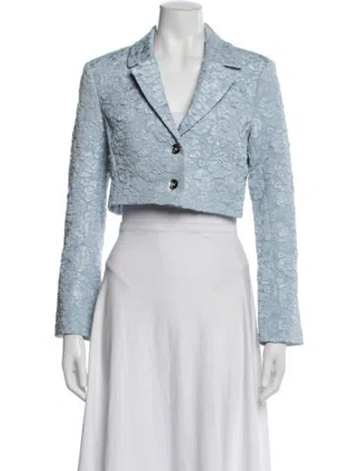 Pre-owned Ganni Floral Print Blazer In Blue