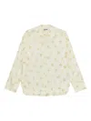 Ganni X Revolve Printed Viscose Habotai Tie String Shirt In Neutrals