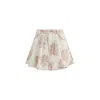 Ganni Women Floral Print Denim Miniskirt In White