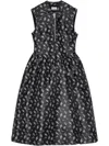 Ganni Womens Floral Jacquard Sleeveless Woven Midi Dress Black In Black
