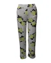 Ganni Floral Print Elastic Waist Trousers In White Viscose In White