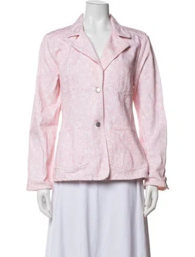 Pre-owned Ganni Floral Print Jacket In Pink