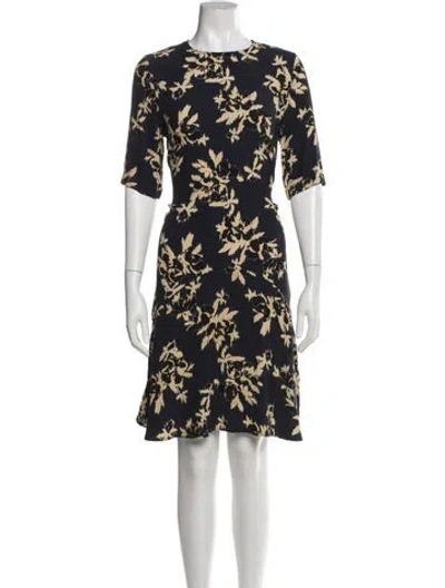 Pre-owned Ganni Floral Print Knee-length Dress