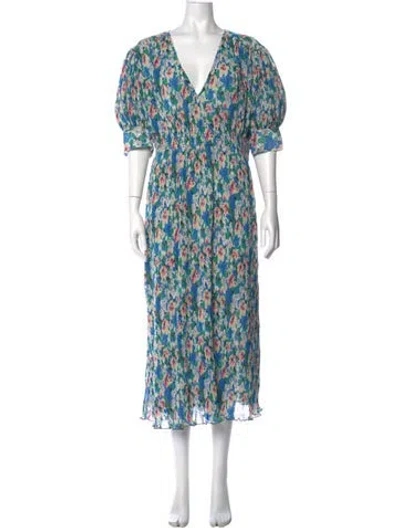Pre-owned Ganni Floral Print Long Dress