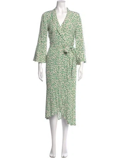 Pre-owned Ganni Floral Print Long Dress In Multi