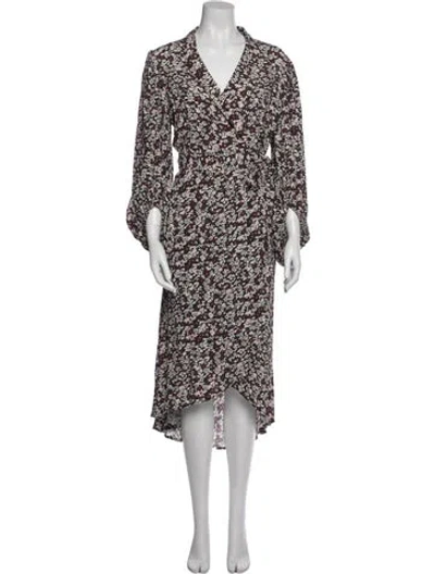 Pre-owned Ganni Floral Print Long Dress In Multi