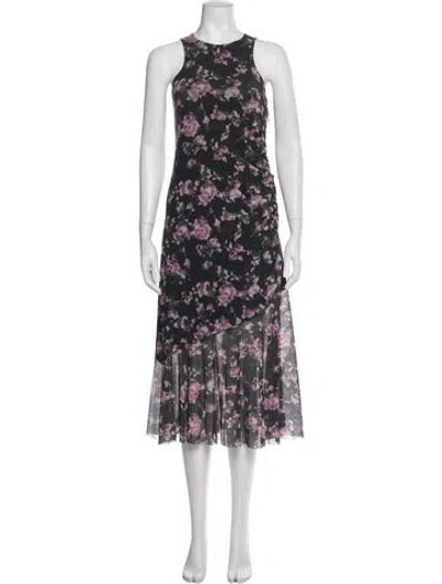 Pre-owned Ganni Floral Print Long Dress In Multi