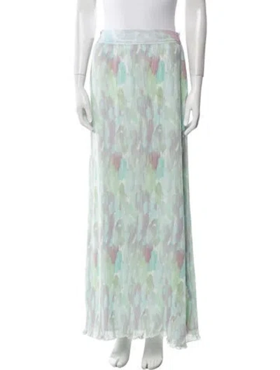 Pre-owned Ganni Floral Print Long Skirt In Green