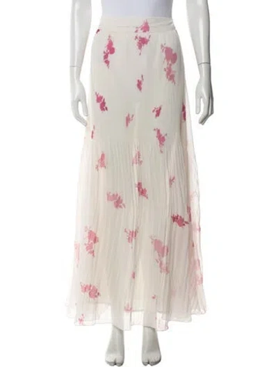 Pre-owned Ganni Floral Print Long Skirt In Neutrals
