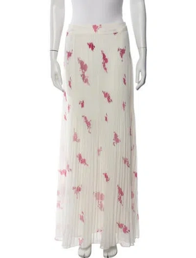 Pre-owned Ganni Floral Print Long Skirt In Neutrals