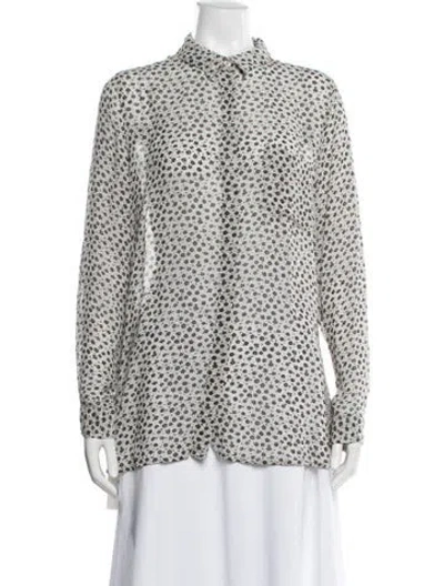 Pre-owned Ganni Floral Print Long Sleeve Blouse In Multi