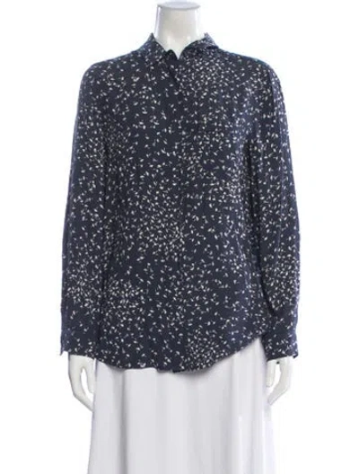 Pre-owned Ganni Floral Print Long Sleeve Blouse In Multi