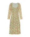 Ganni Printed Mesh Midi Dress In Multicolor