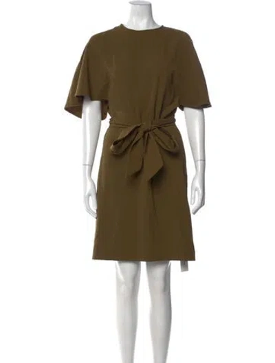 Pre-owned Ganni Floral Print Midi Length Dress In Green