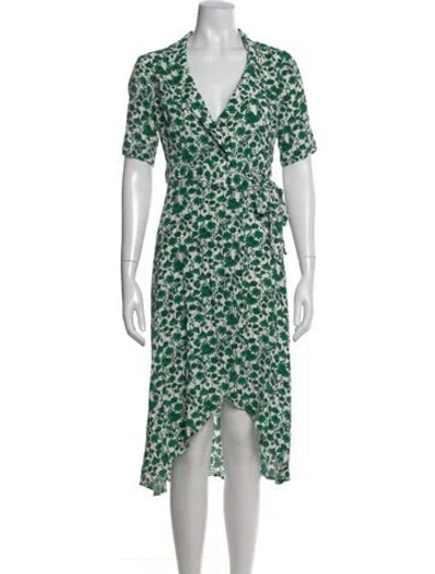 Pre-owned Ganni Floral Print Midi Length Dress In Multi