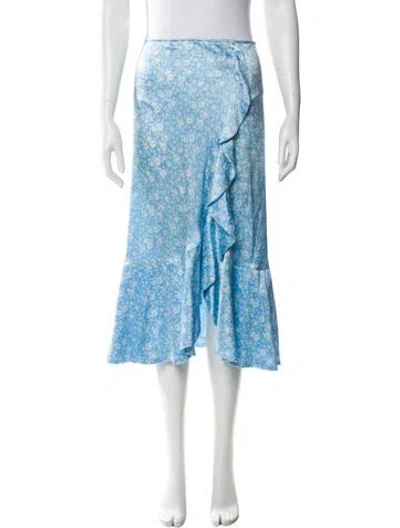 Pre-owned Ganni Floral Print Midi Length Skirt In Multi