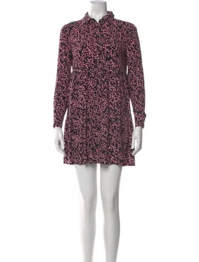 Pre-owned Ganni Floral Print Mini Dress In Multi