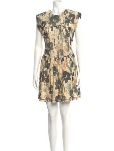 Pre-owned Ganni Floral Print Mini Dress In Multi