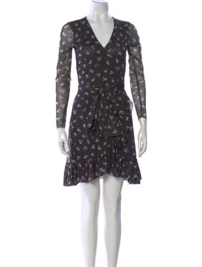 Pre-owned Ganni Floral Print Mini Dress In Multi